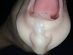 Sloppy saliva fleshlight cum