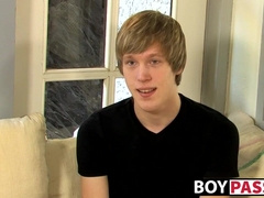 Interviewed young man Corey Jakobs masturbates and cum