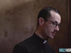 Blonde Twink Barebacked In Confessional Booth