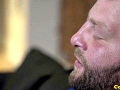 Bearded jock rides twink culo after rugby game