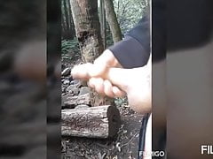 Out this morning bush walking and stroking my cock on the tr