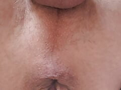 Dripping your cum from my ass. Loose hole pounded. Long dildo pleasure. Farting cum bubbles