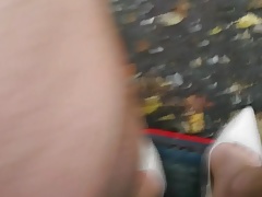 Stepping out of van