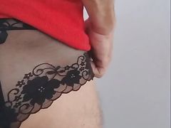 CD Trans Shows off New Lingerie Panties Mini Skirt