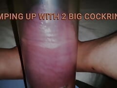 Extreme Cockpumping with 2 Metal Cockrings