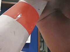 Wide traning with traffic cone