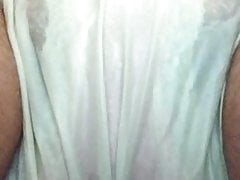 Crossdresser Peeing in panties and diaper cover