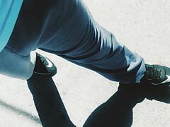 Big Cock (BBC) Swinging While Walking Public
