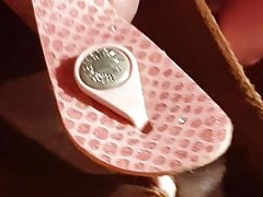 Wanking with pink Birkenstock Gizeh