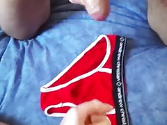 Buddy and me cumming on my underwear - his load is huge!