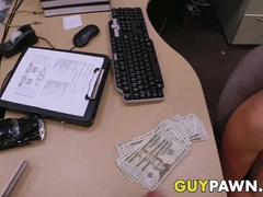 Muscled jock ass stretched doggystyle by hung pawnshop owner