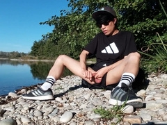 I Wank My Snake Then I See A Real Snake! Just Here Near The Place I Cum On My Thigh And Cumplay. I