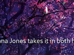 Banana Jones blows an eggplant and takes it in both holes