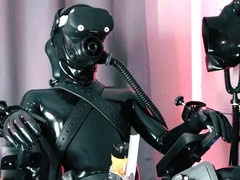 Bdsm milked orgasm, rubber gimp bondage, twink rubber bondage