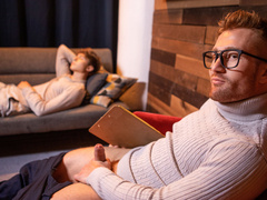 The therapy goes just as expected when this guy starts  stripping