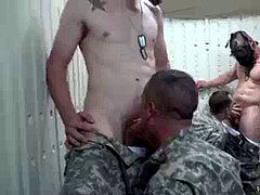 Army fellows showering and video of nude doing gang gay sex first time
