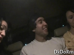 Watch these two hot studs give a steamy forearm job to a sizzling babe