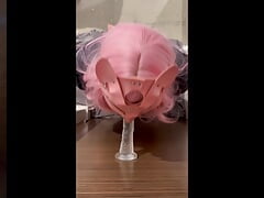 Sissy sucks and fucks sloppy dick