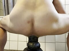 Deep dildo fuck to the balls