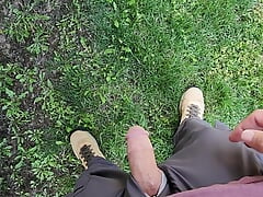 Big hard ringed cock pissing