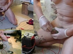Dominatrix Paulannie uses an electrostim fuck machine for some intense urethra play with nettles