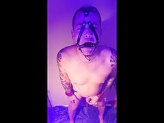 Self Bondage session tied to post with dildo in my ass