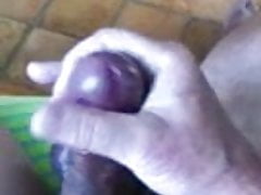 Jerking my hard cock with tief balls