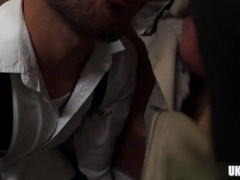 Smoothly-Shaven Queer Public Fuck-A-Thon With Cum Shot