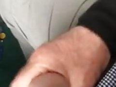 Swollen cock and balls being toyed