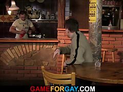 He seduces hetero bartender into sex