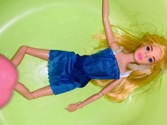 Erotic play with a petite penis: Pissing, cumming, and doll fun