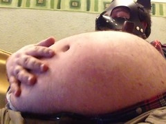 Solo chubby guy Hoggtubbs shows off his big belly and gay pipe