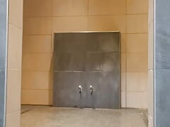 Masturbation in the shower in the gym