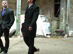 Sexy 2 gay businessmen have sex in an abandoned place