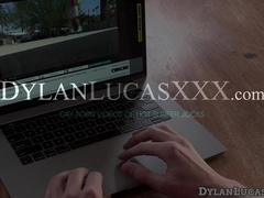 Skyler kneels and sucks Stepdad Tristran huge cock