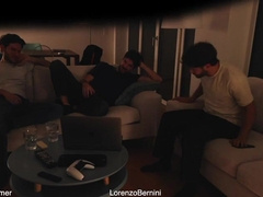heterosexual pal masturbates off with batty man duo - real amateur