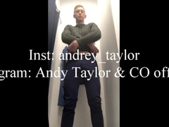 dude strokes off his meaty man meat in the fitting guest room