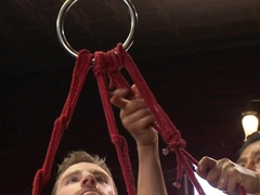Lucas Knight is tied up in the middle of an empty room