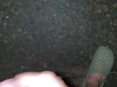 Huge outdoor cumshot after nice fuck
