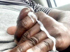 Black guy jerking off solo, almost caught masturbating