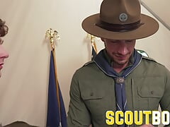 ScoutBoys Hung uniformed scoutmaster, Jordan Starr barebacks twink