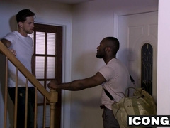 Ebony stud Noah Donovan drilling his boyfriend Roman Todd