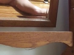 Jerking hard cock
