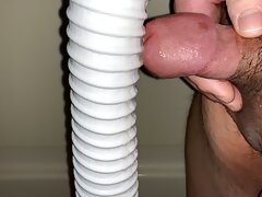 Small Penis Kissing A Vacuum Hose, Cumming And Pissing