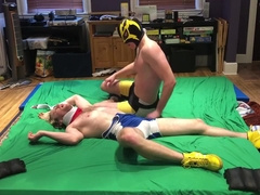 Hot Jock Wrestler After Match: Bondage Gutpunching Ball Slapping