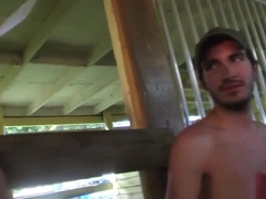 Hazed straighty sucks at fraternity pledging