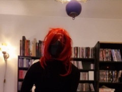 Femboy milking and railing a fake penis in mini-skirt and hip highs