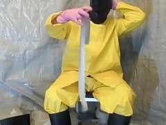 Wanking while half gagged.