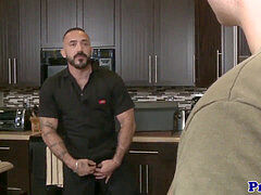 queer jock fucked closeup by a hunky plumber