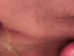 Close up Sissy backside nailing and gape in a mini-skirt